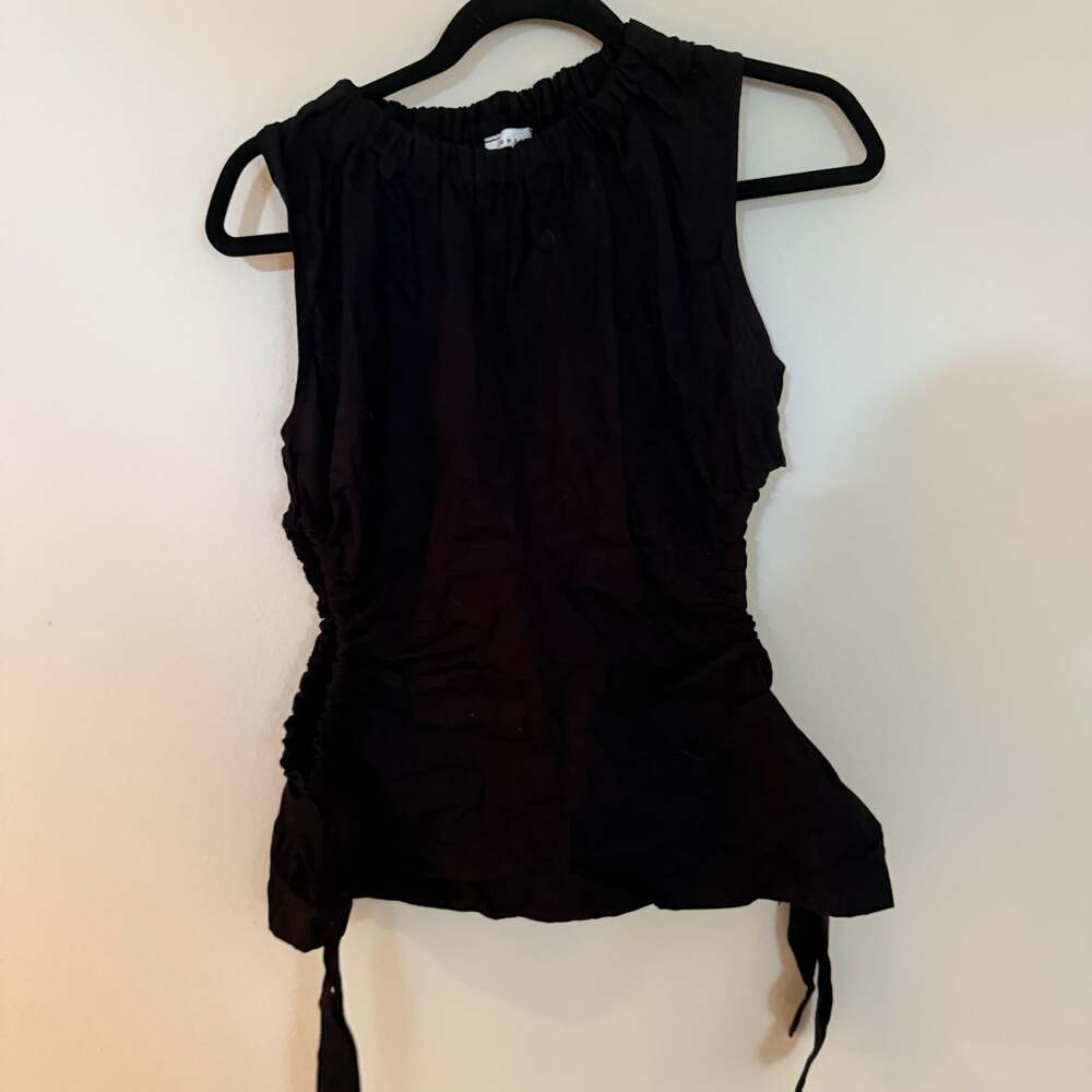 Nordstrom top shop blouse size 6 cut outs on side old money capsule wardrobe